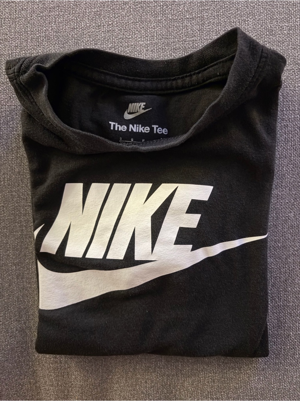 Nike Black Tee with White Swoosh Logo